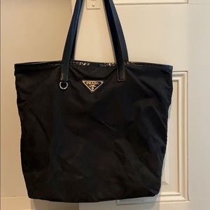 Prada black nylon tote bag
